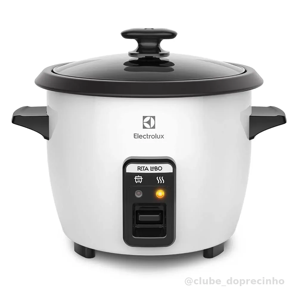 Electrolux Panela Elétrica vapor arroz capacidade 1,3L 7 xícaras manter aquecido panela removivel antiaderente tampa vidro RCB50 branca 220v por Rita Lobo