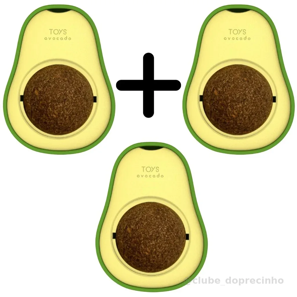 Brinquedos para Gatos KIT 3 Abacate Catnip Brinquedo Gato Interativo lambe c/ adesivo gruda parede