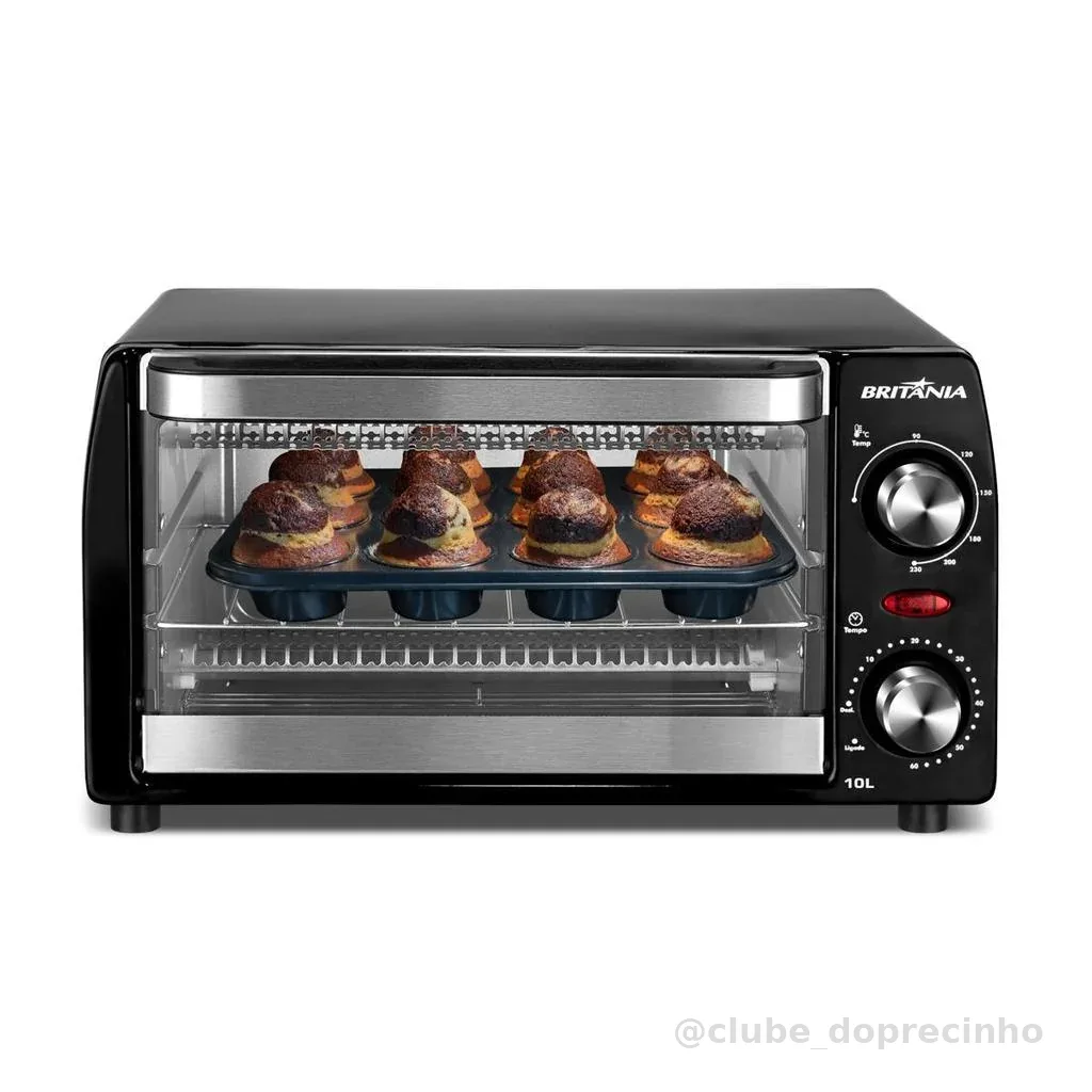 Forno Elétrico Britânia 10L Preto 2 Resistências 1050W BFE11