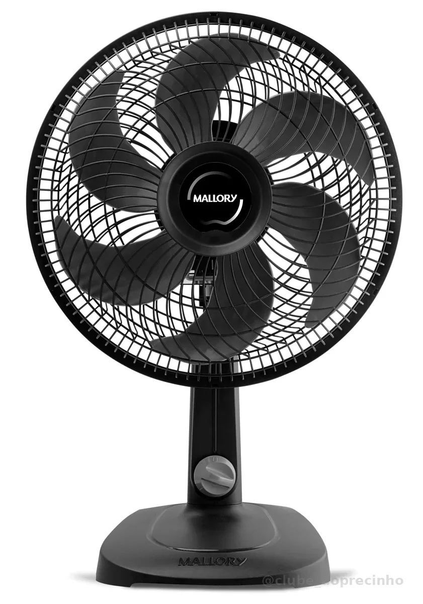 Ventilador de Mesa Mallory Turbo Compact 30 cm, Silencioso, Hélice de 6 pás, Grade Especial em Sistema TS, Máxima Vazão e Mínimo Ruído -127V