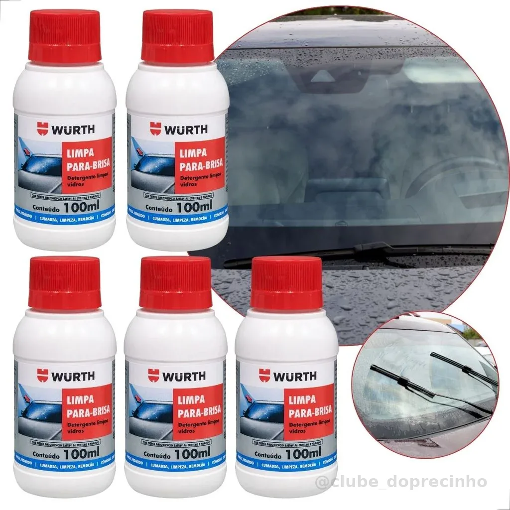 5 Limpa parabrisa wurth liquido produto p/ limpar para brisa de carro Maxima Visibilidade e limpeza