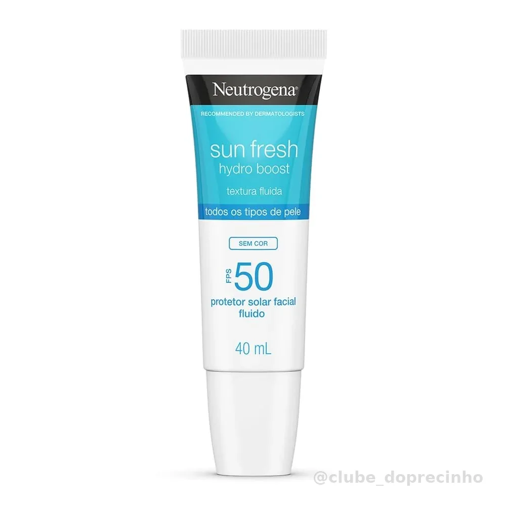 Protetor Solar Facial Neutrogena Sun Fresh Hydro Boost Sem Cor FPS 50 40mL
