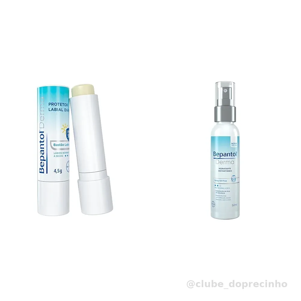 Kit Bepantol Labial FPS 50 4,5g + Hidratante Corporal e Facial Spray 50ml