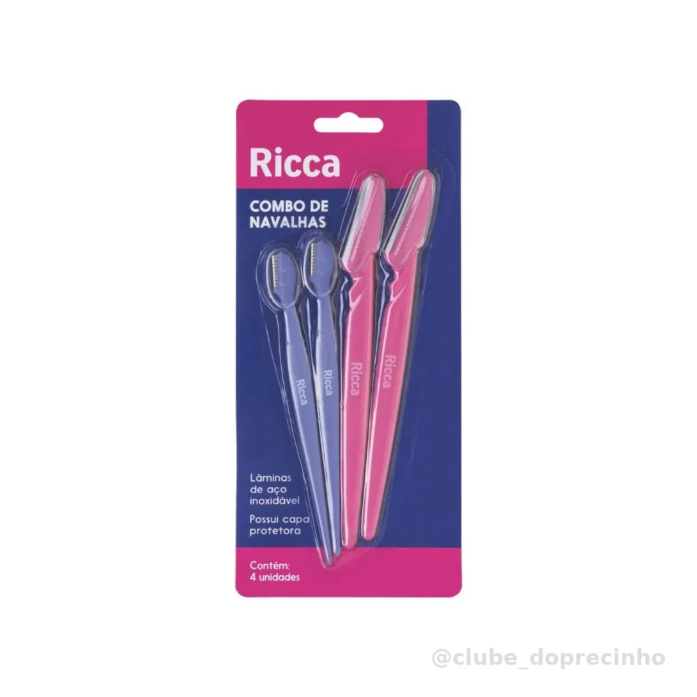 Ricca Conjunto com 4 Navalhas Para Sobrancelha