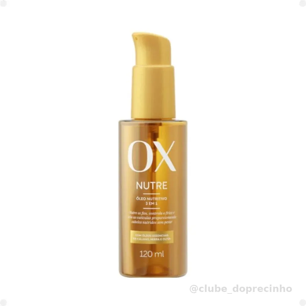 Óleo Capilar Nutritivo 3 em 1 Nutre Ox para Nutrição, Controle de Frizz e Selamento 120ml