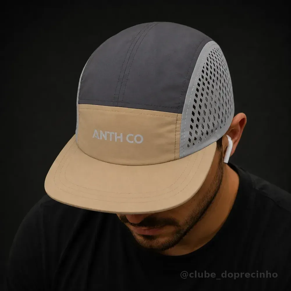 Boné Impermeável Aba Flexivel Anth Co Wave Corrida Treino Cinza/ocre Un