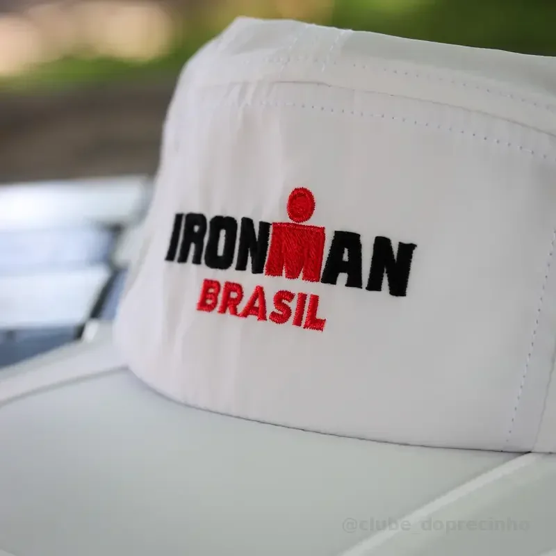 Boné Esportivo Yopp Ironman Brasil 5 Panel Respirável Branco Branco Único