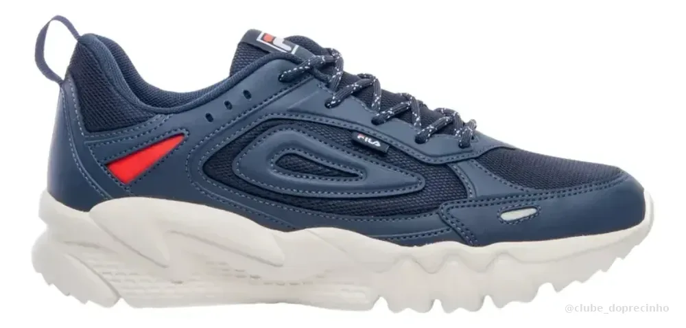 Tênis Masculino Fila Venture Tracer Lite Casual Original Marinho/vermelho Geométrico 43 Br