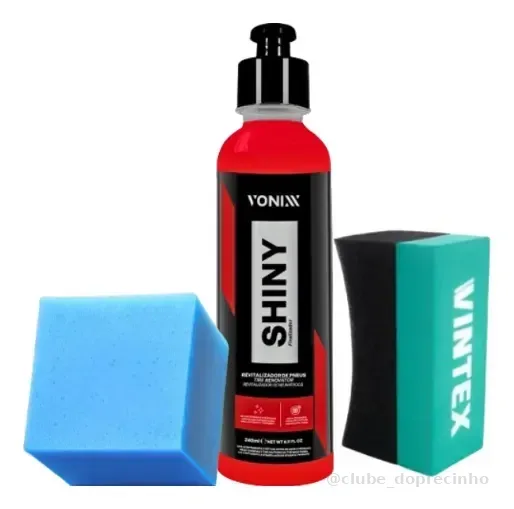 Kit Pneu Borracha Shiny Vonixx 240ml Aplicador Cor Vermelho