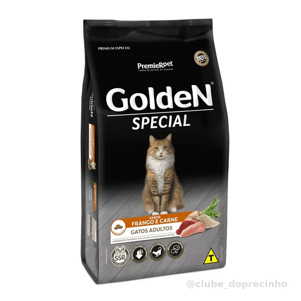 Ração Golden Special para Gatos Adultos Sabor Frango e Carne 3kg