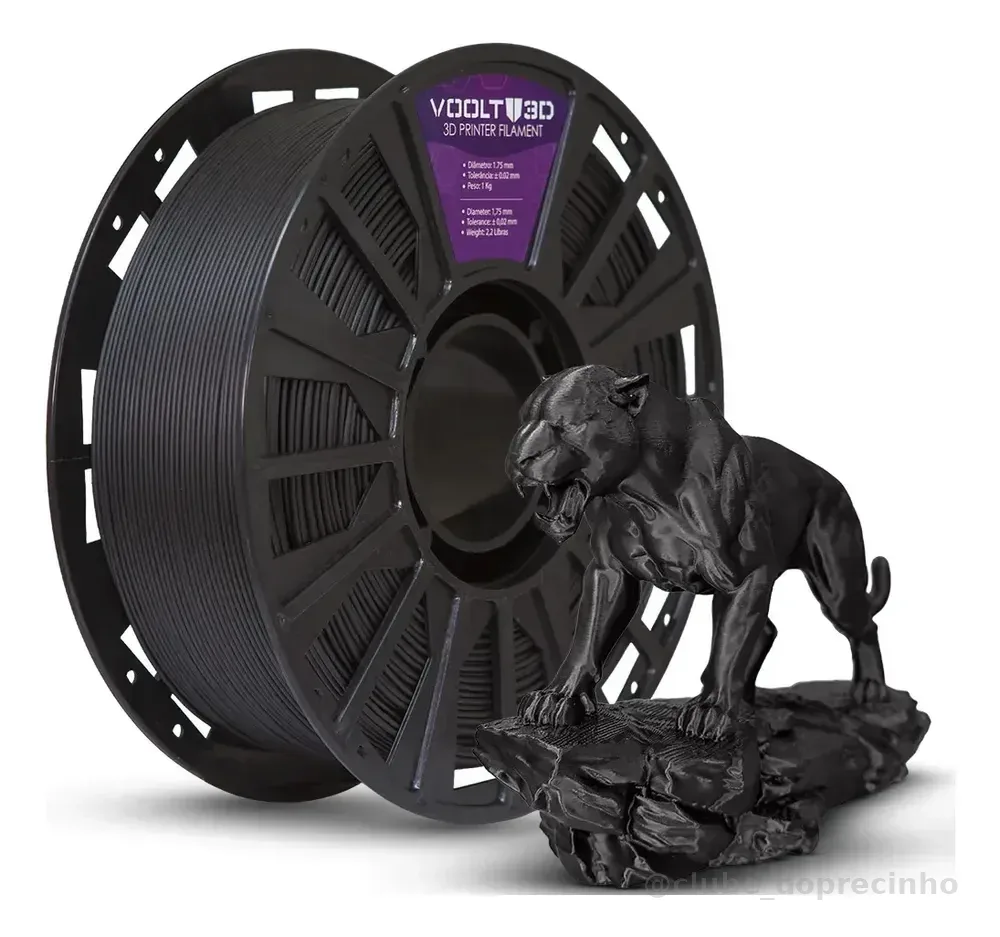 Filamento pla volt3D 1kg preto