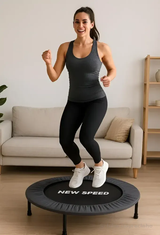 Trampolim New Speed Cama Elástica Exercício 80cm Preto Molas