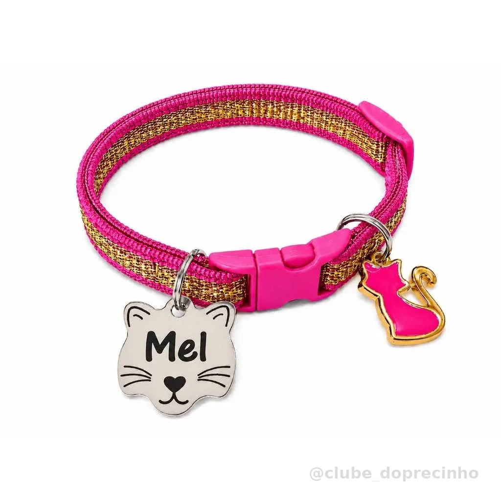 Coleira para Gato Anti Enforcamento com Plaquinha de Identificação Imediato