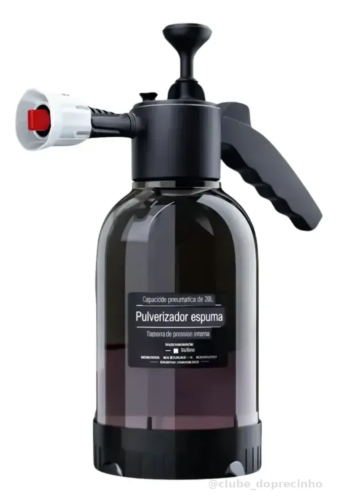 Pulverizador Snow Foam Pressão Manual 2l Profissional Preto Lavagem Lavar Carro Regar Horta