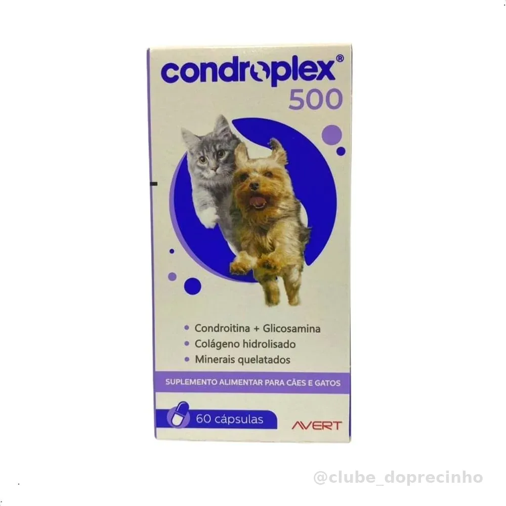 CONDROPLEX 500 - SUPLEMENTO PARA CÃES E GATOS - AVERT - 60 CÁPSULAS - 60 CÁPSULAS