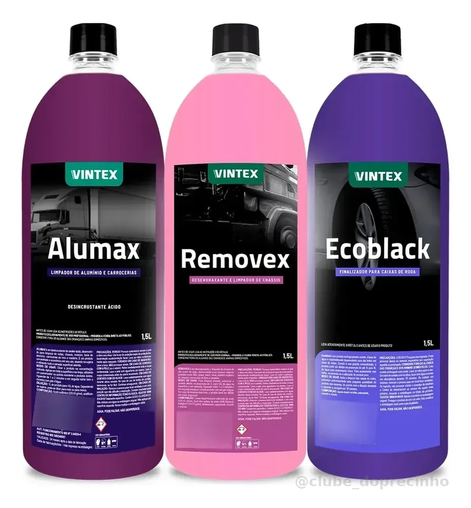 Kit Removex Alumax Ecoblack 1,5l Vintex Vonixx Caixa Rodas
