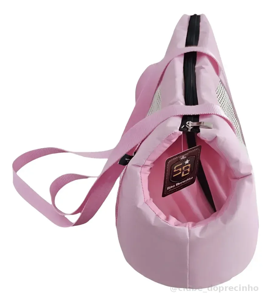 Bolsa De Transporte Pet Lateral Cães Gato Rio Viagem Passeio Cor Rosa