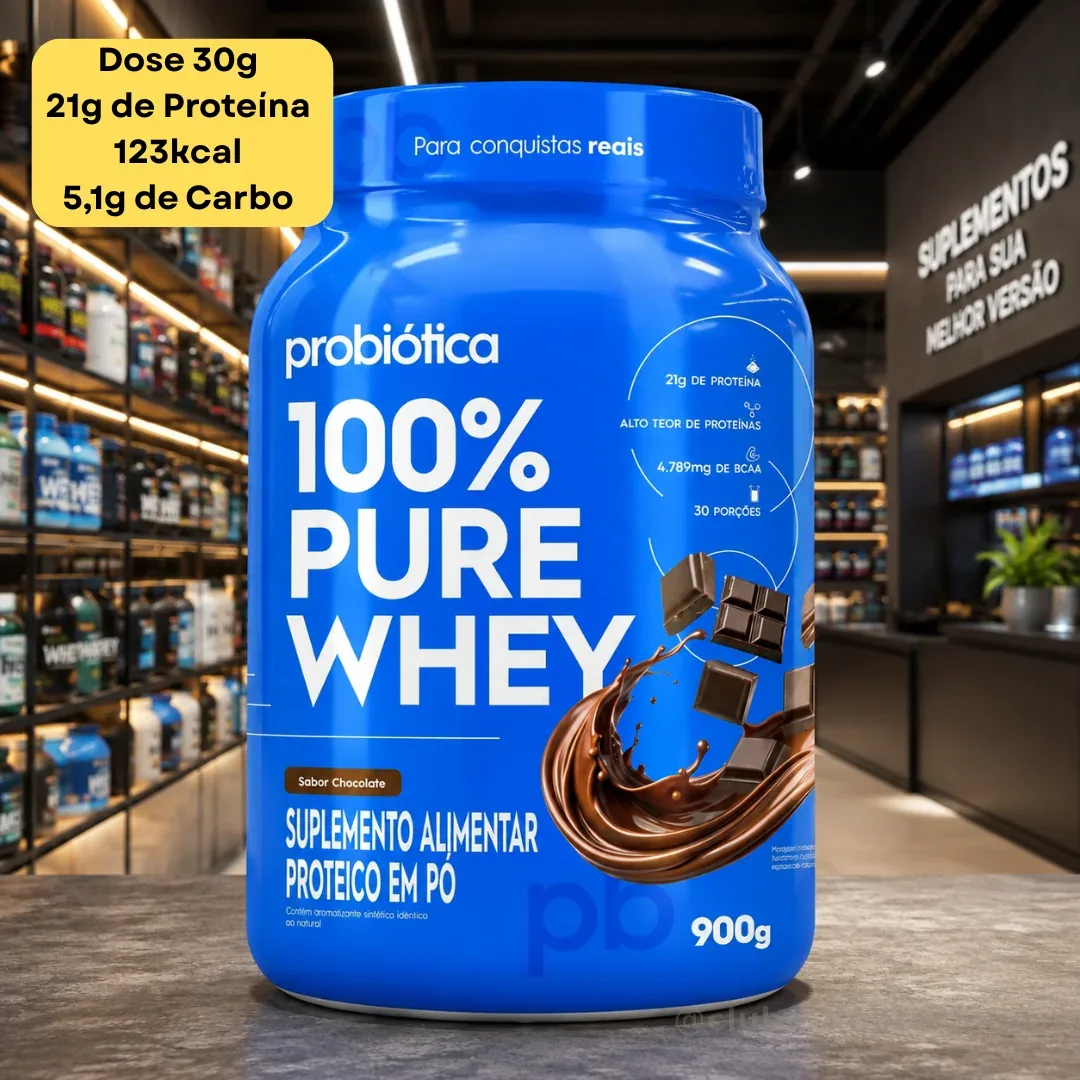 Whey Protein 900g Iso Blend Protein Probiótica Chocolate Blend de Proteínas