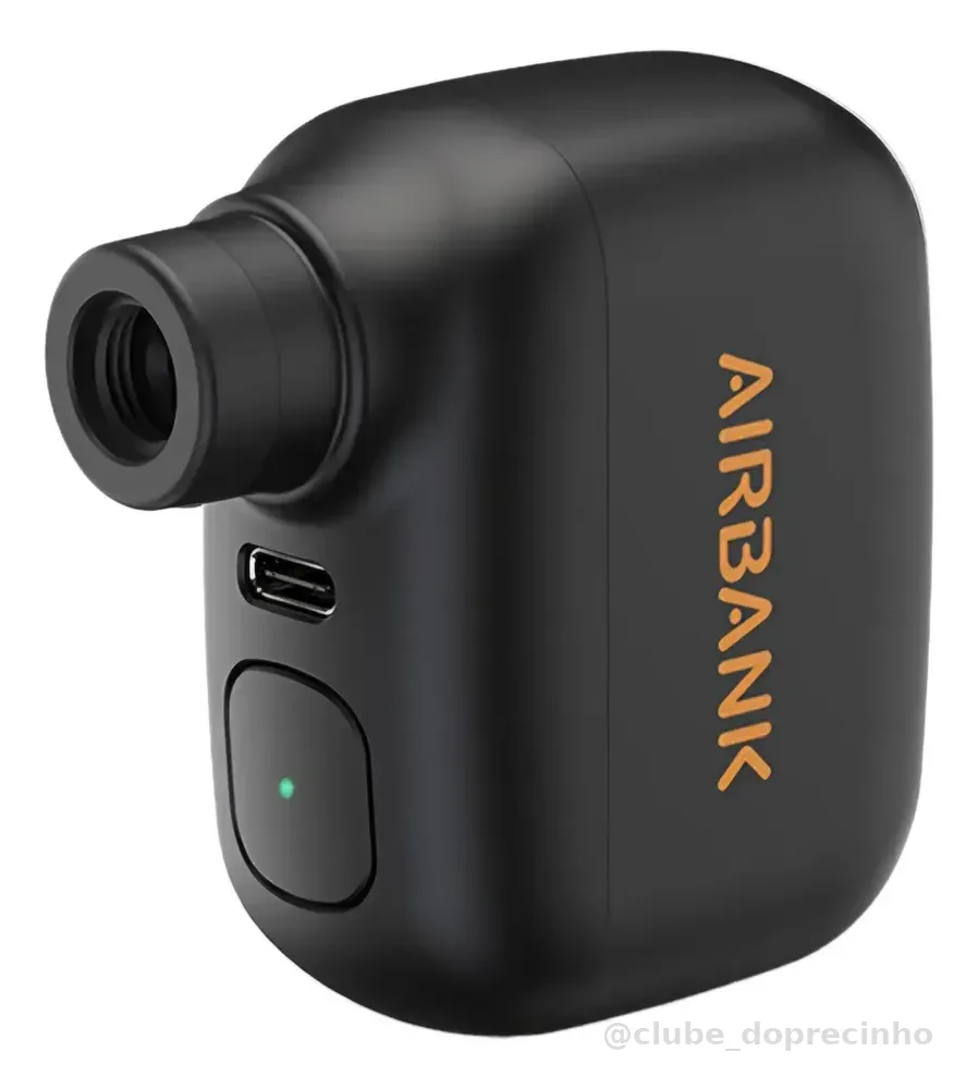 Mini bomba de bicicleta elétrica ultraleve Airbank, cor preta