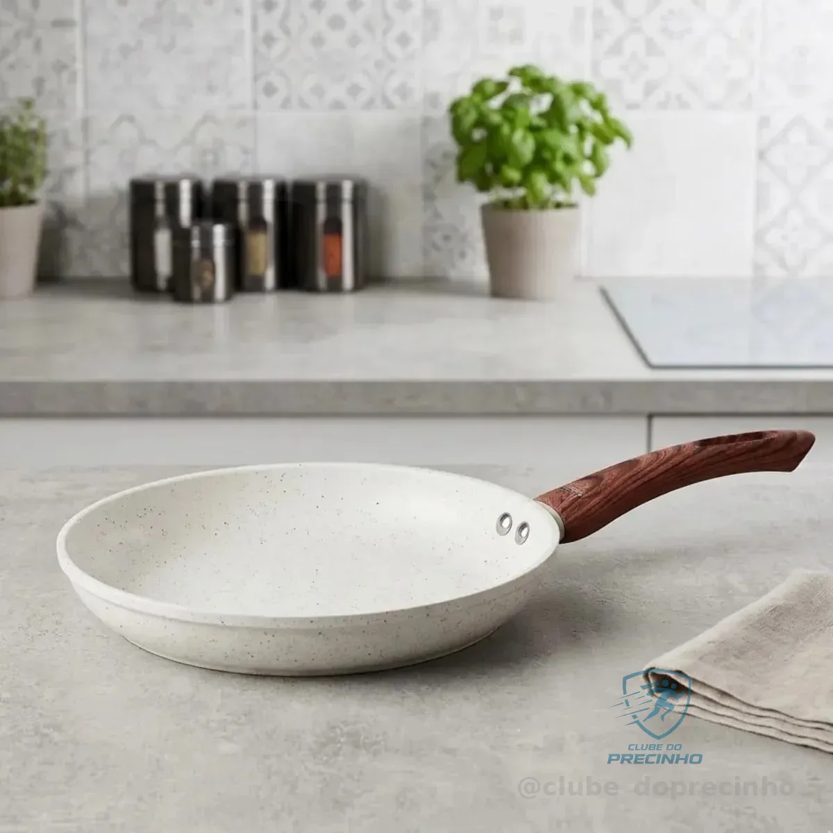 Frigideira De Indução Cerâmica Não Gruda Antiaderente Frita Sem Óleo Grande Fogão A Gás Indução Cooktop Elétrico Panela 20cm Pítia Creme