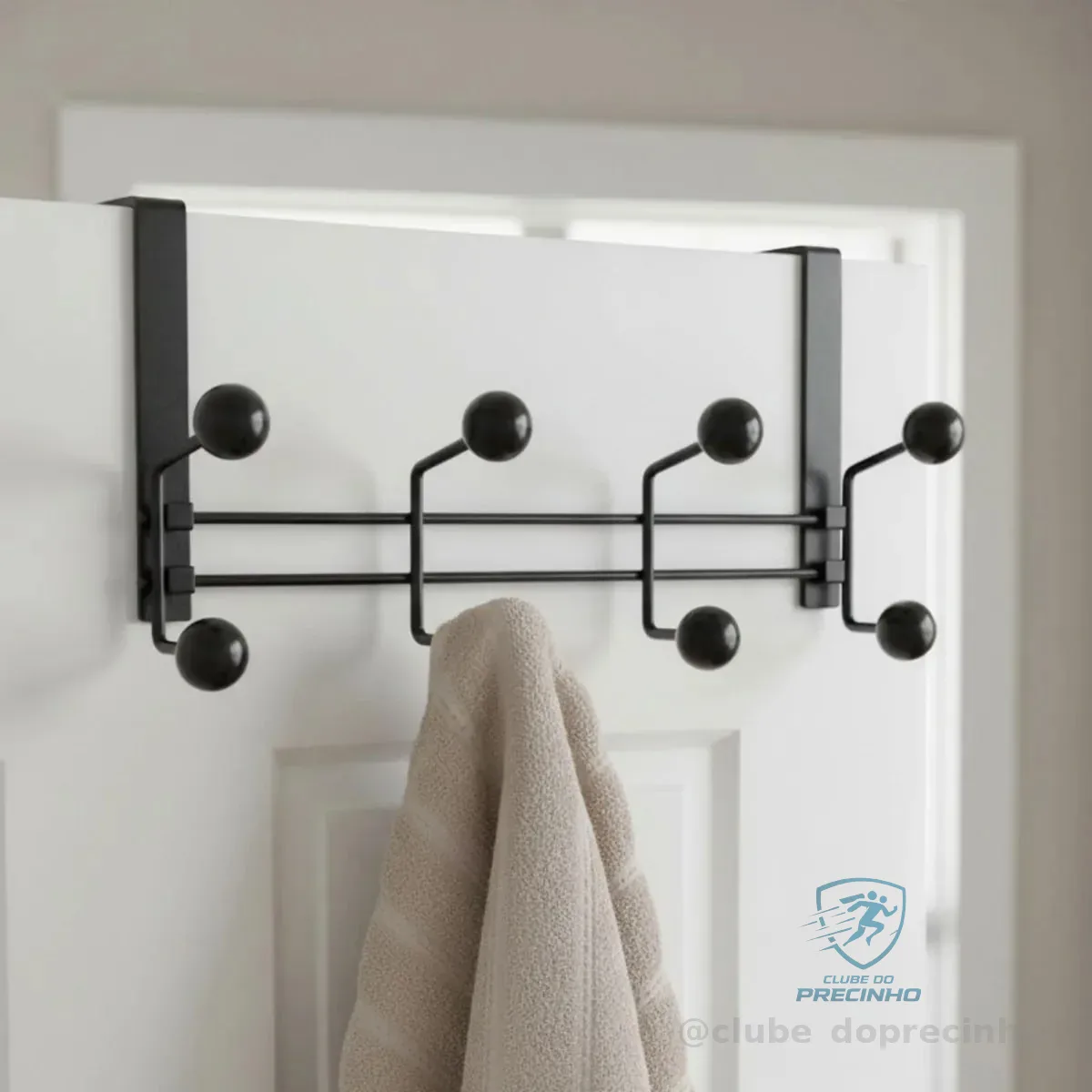 Organizador Para Porta E Parede Com 8 Ganchos Facility Preto