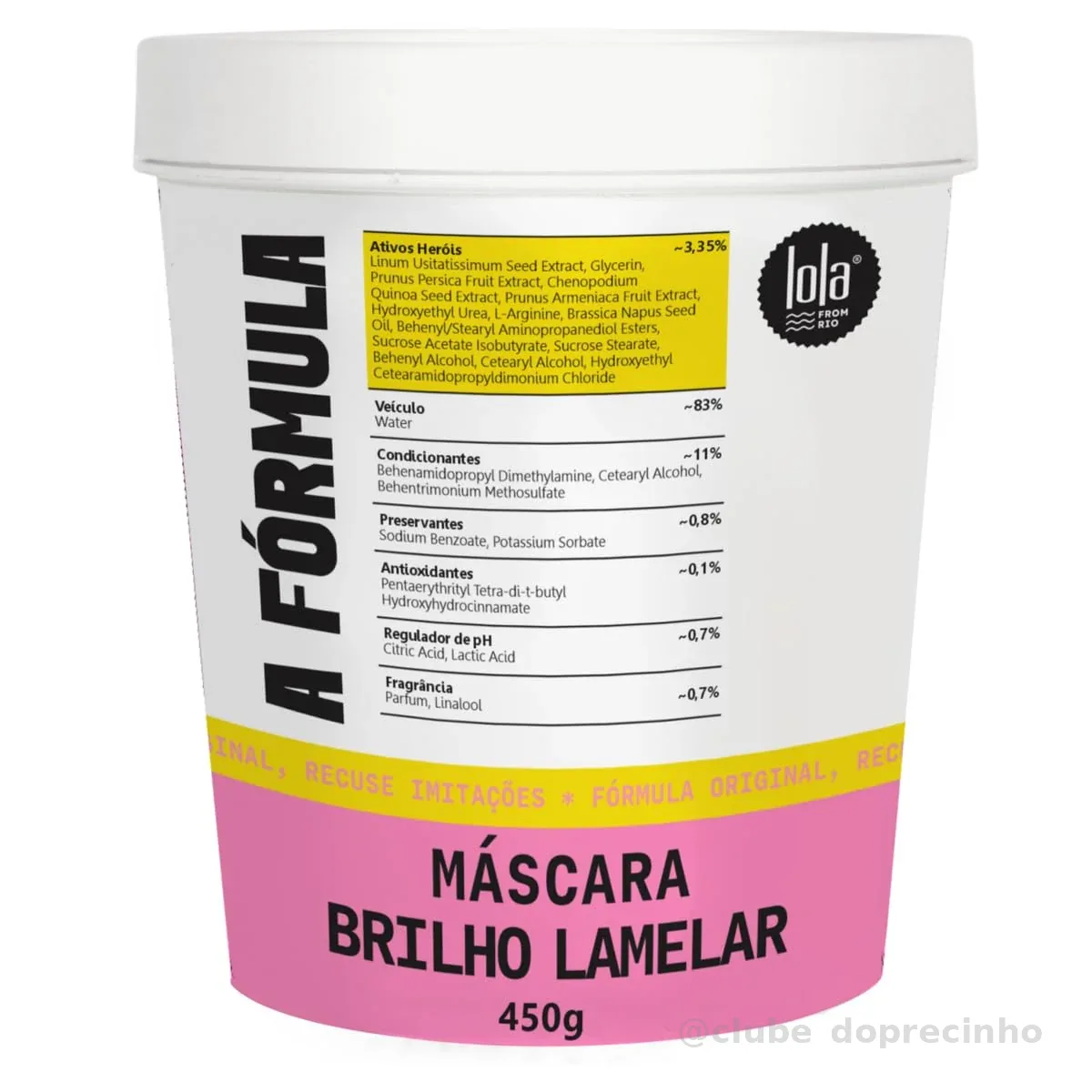 Máscara Capilar A Fórmula 450gr - Lola Cosmetics
