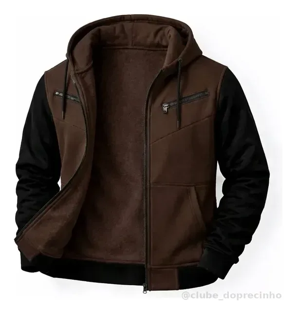 Blusa De Frio Moletom Com Capuz Casaco De Ziper