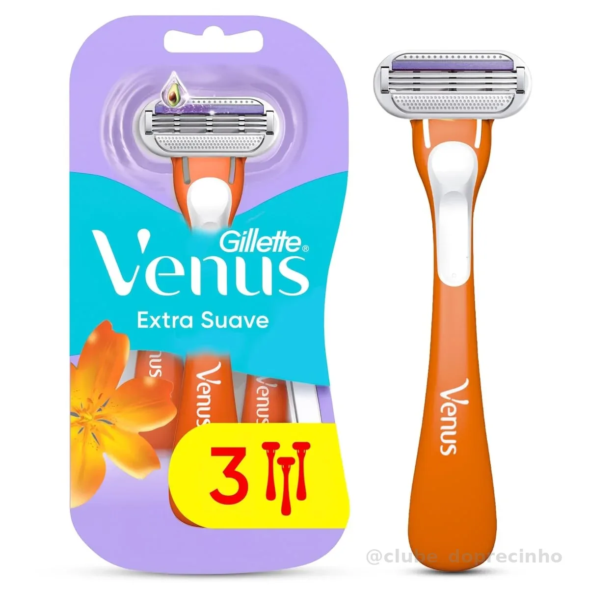 Gillette Venus Extra Suave Aparelho de Depilação Descartável, 3 Unidades