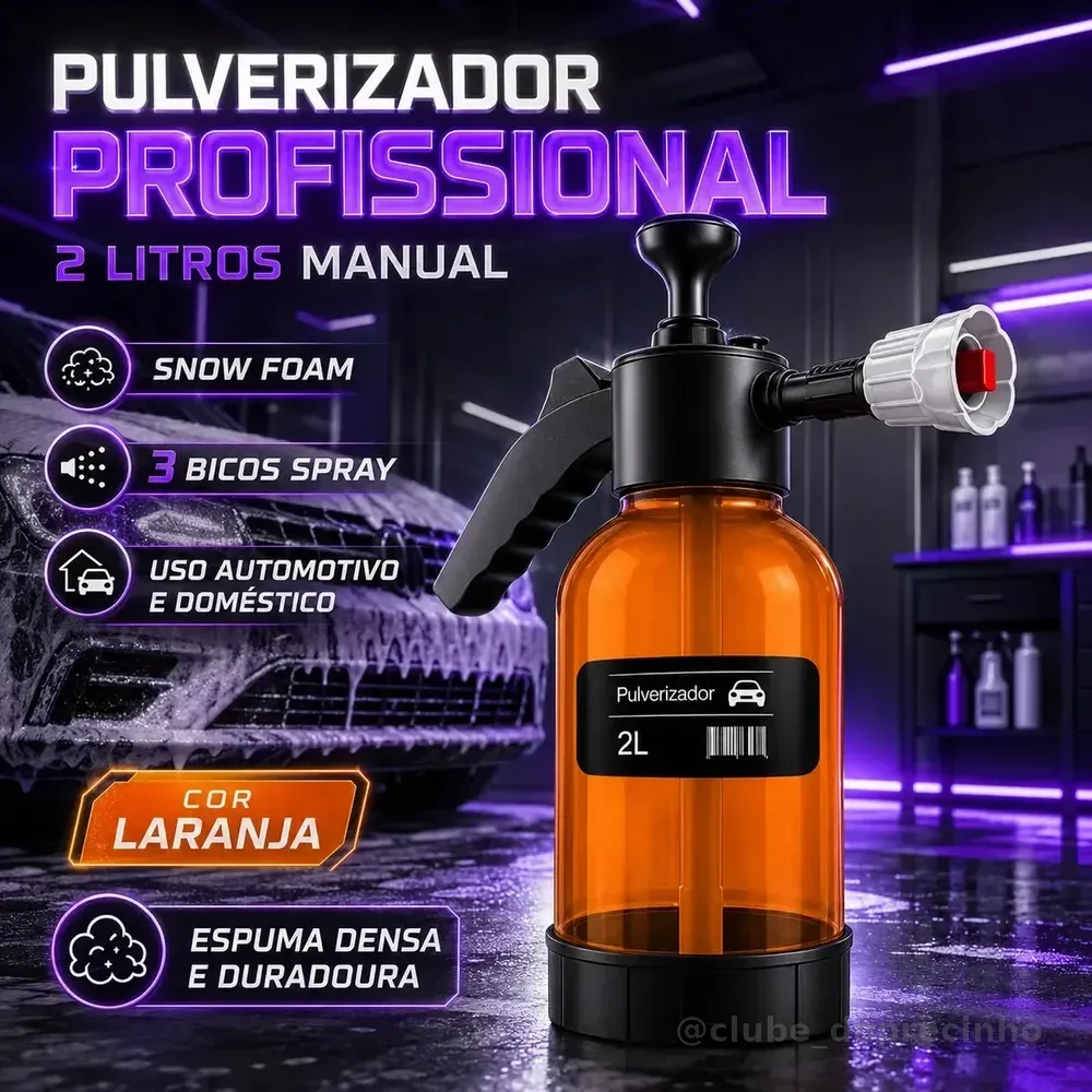 Pulverizador Manual 2L Blackone Espuma de Neve Alta Pressão Automotiva