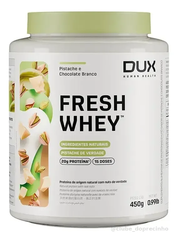 Fresh Whey - Pote 450g Dux Nutrition - Sabor Pistache e Chocolate Branco