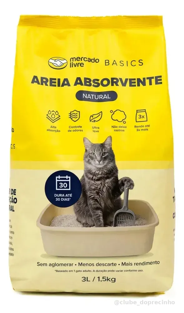 Areia Sanitária Gatos Neutra 1,5Kg Mercado Livre Basics