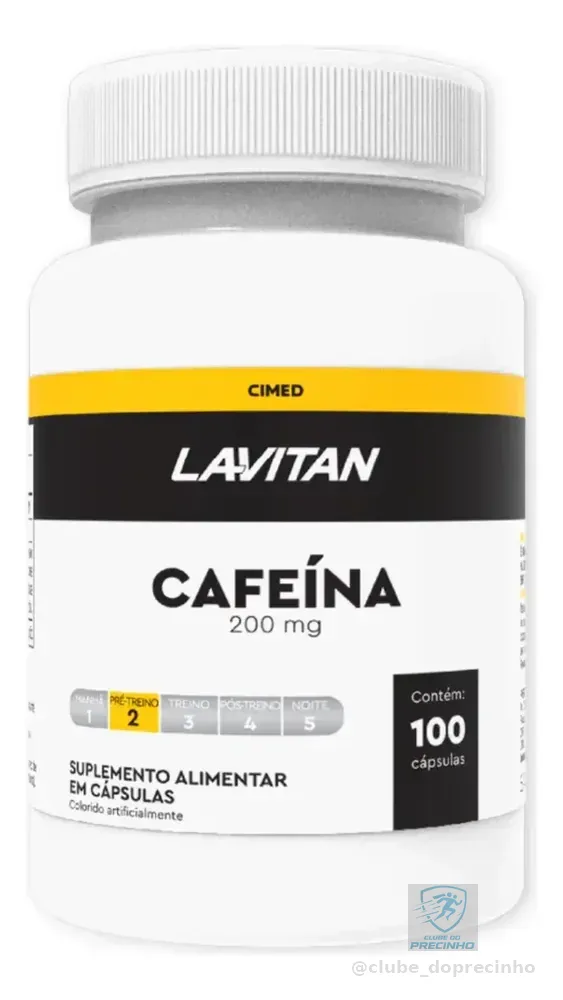 Cafeína Lavitan 200mg Suplemento Alimentar 100 Cápsulas Sem sabor Cimed