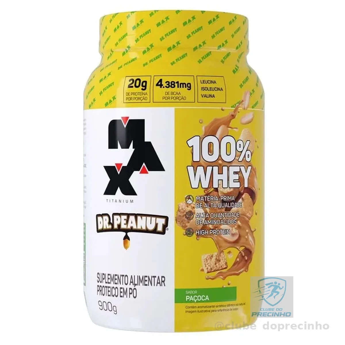 100% Whey Max Titanium x Dr. Peanut (900g), Paçoca