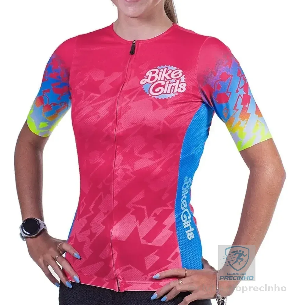 Camisa De Ciclismo Ert Lady Bike Girls Feminina Rosa 