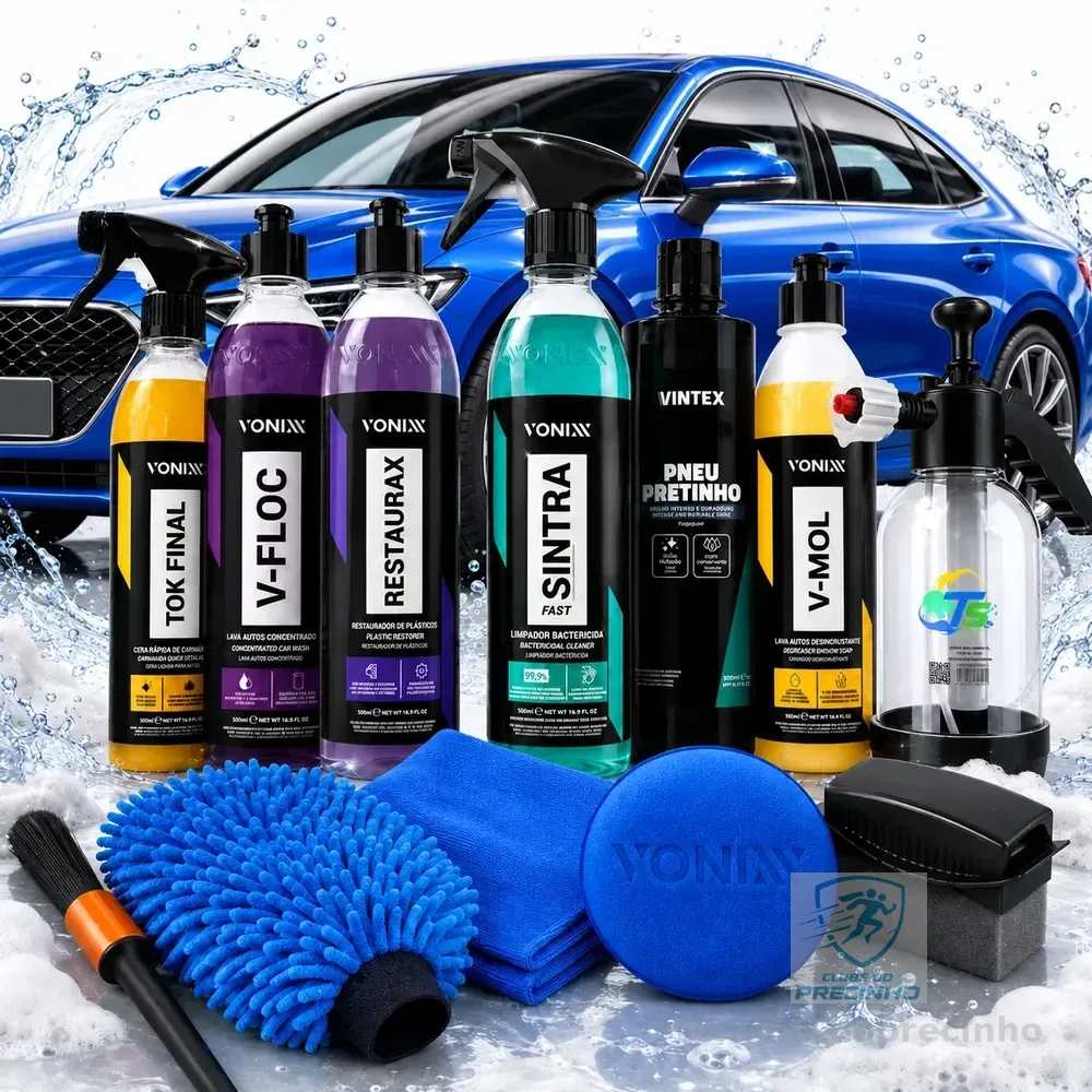 Kit Completo Lavar Carro Rapido Cera Pulverizador 2l Brilho