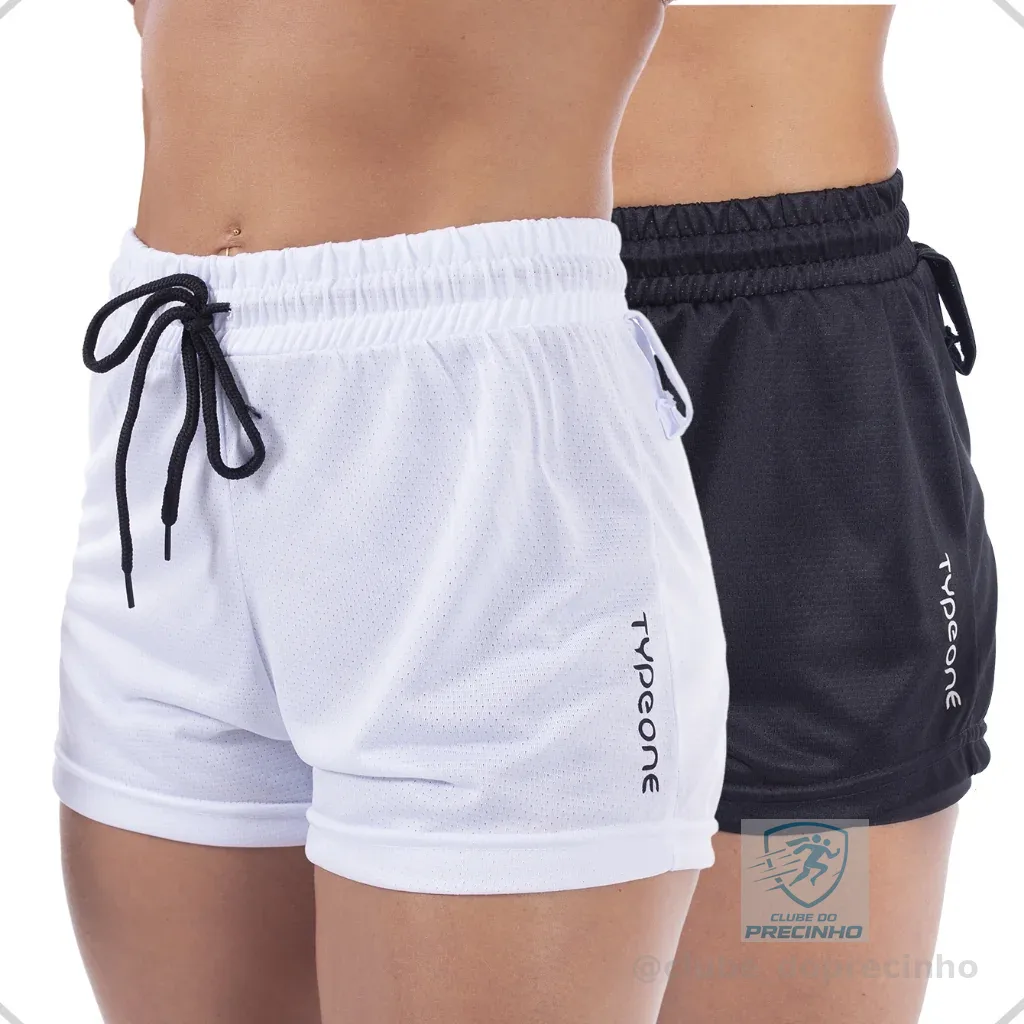 Kit 2 Shorts Fitness Duplo Feminino Duplos para Academia e Corrida Fitness Suplex Dry Fit