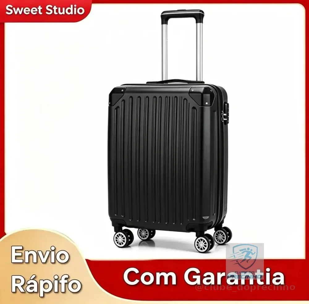 Mala de Bordo Rígida Sweet Studio em ABS com Rodas 360° para Viagem