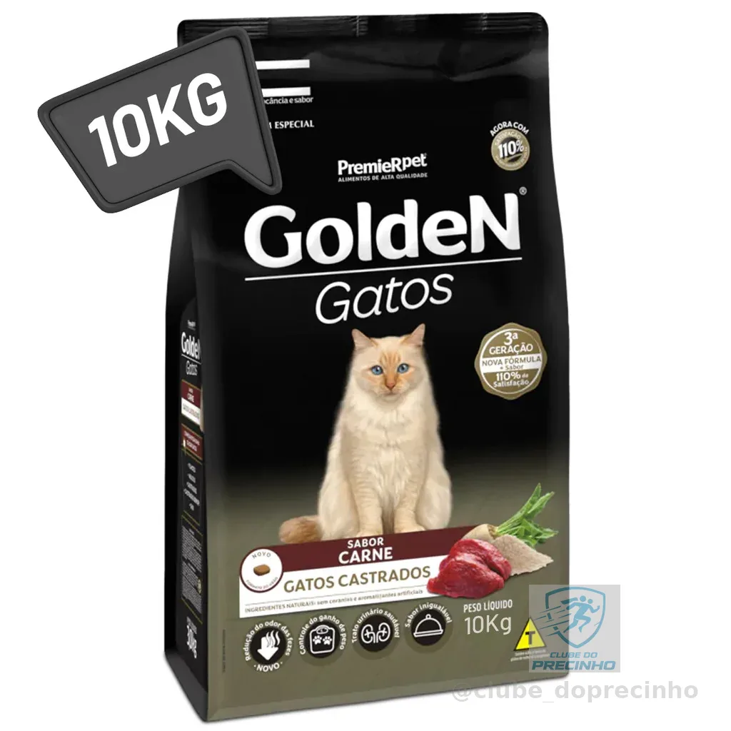 Ração Golden Gatos Castrados 10kg Carne