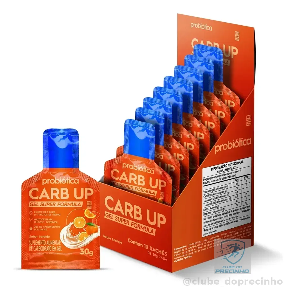 Carb Up Gel Super Fórmula 10 Un x 30g Laranja Probiótica