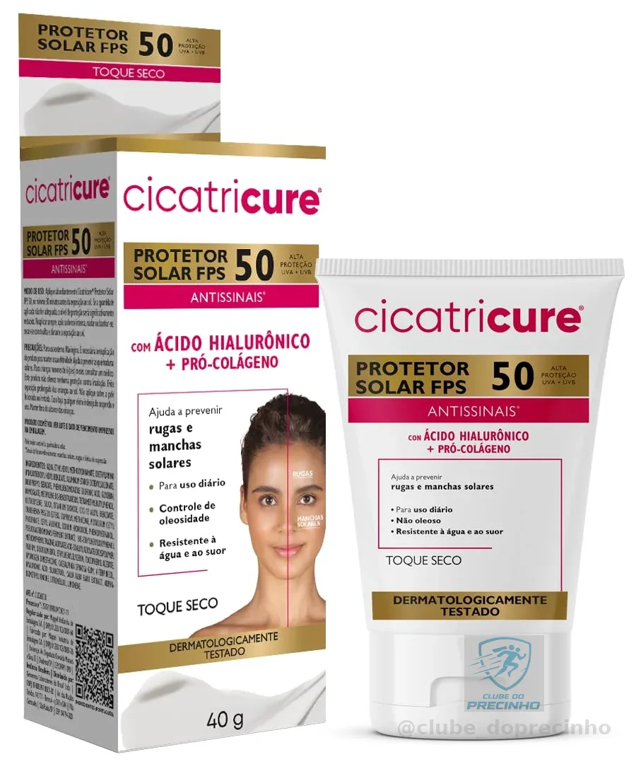 Protetor Solar Cicatricure Antissinais Efeito Matte FPS 50 40g