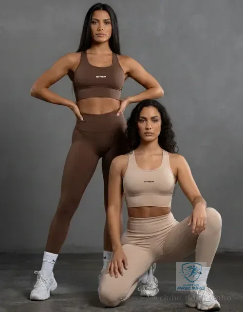 Kit 2 Conjunto Feminino Fitness Calça Leg Com Top