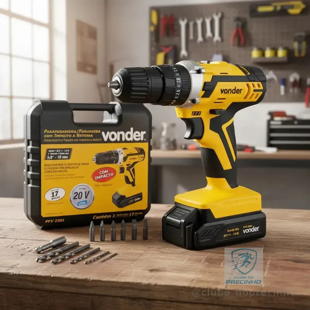 Furadeira Parafusadeira de Impacto Bateria - Pfv238i Vonder
