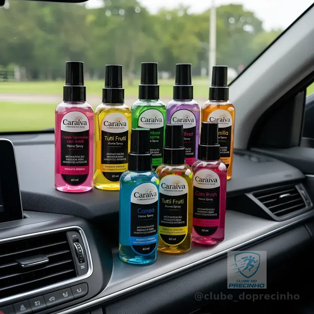 Kit 7 Aromatizantes Automotivos Perfume Carro 60ml Sortidos Cinza Carro Novo