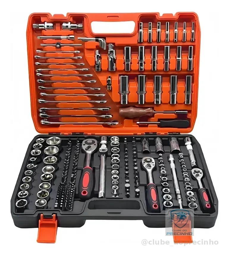 Jogo De Ferramentas 216 Peças Manual Kit Chaves Profissional