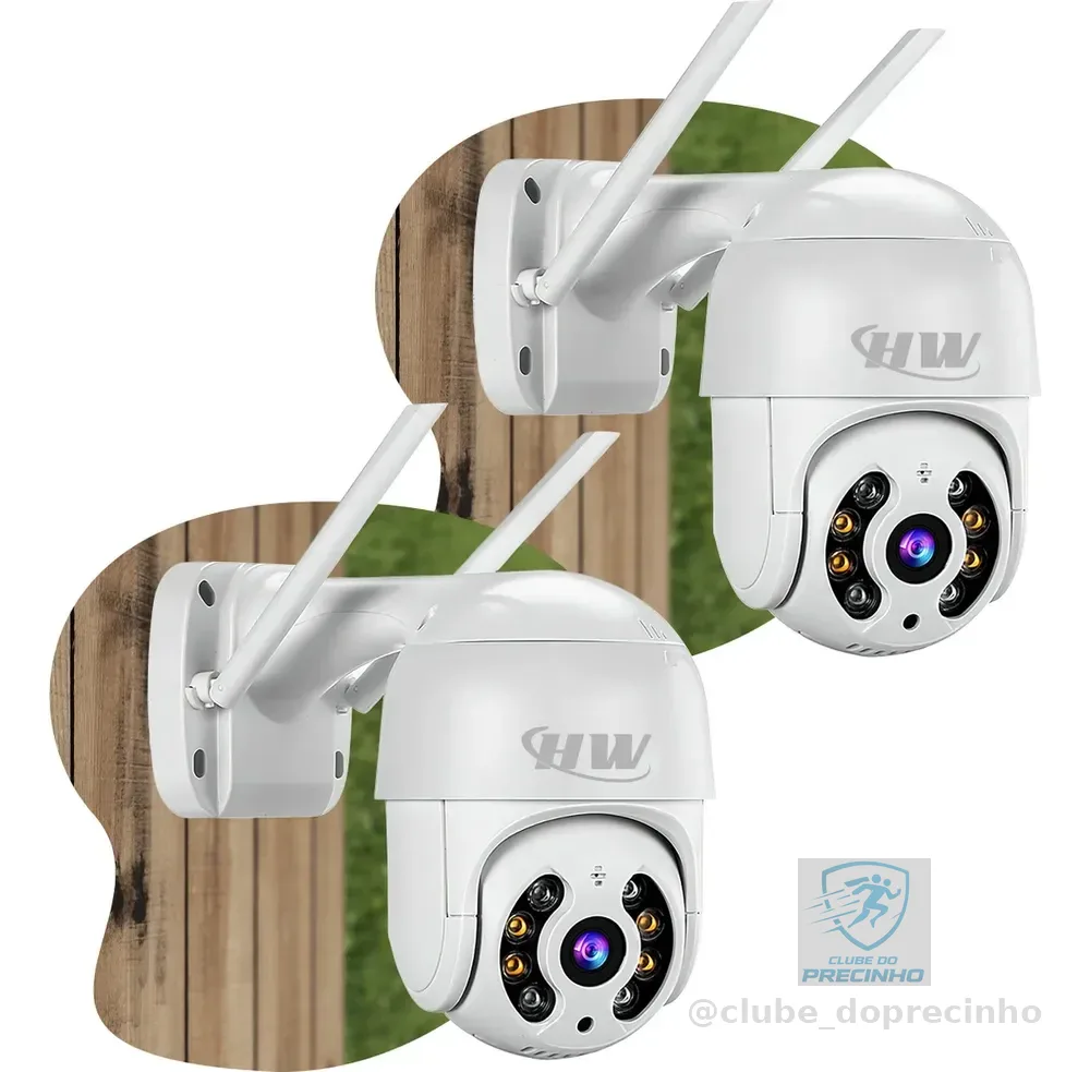 Kit 2 Câmeras Segurança Ip Interna Externa Wifi iCSee Infravermelho Prova D’Água - HW