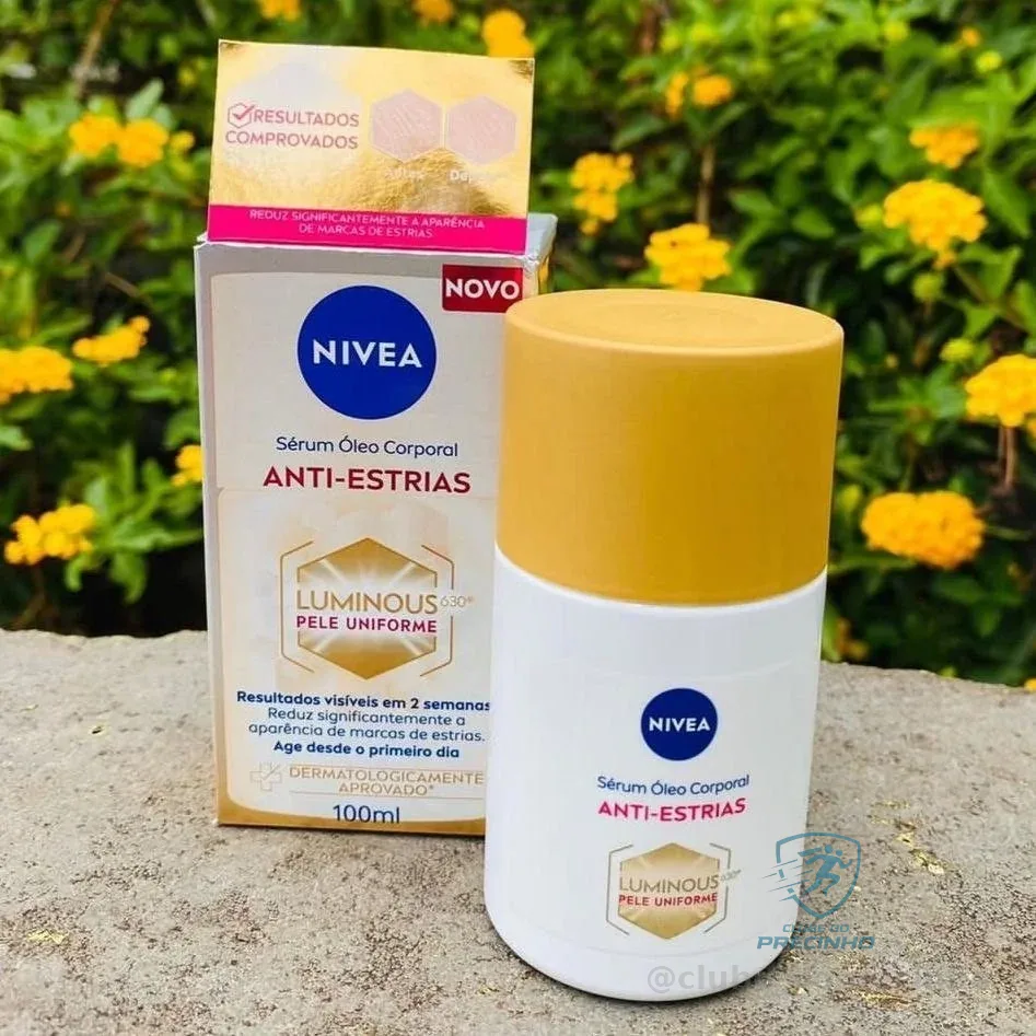 NIVEA LUMINOUS 630® Sérum Óleo Corporal Antiestrias 100ml, Reduz Marcas de Estrias, Hidratação Profunda 48h, Pele Uniforme