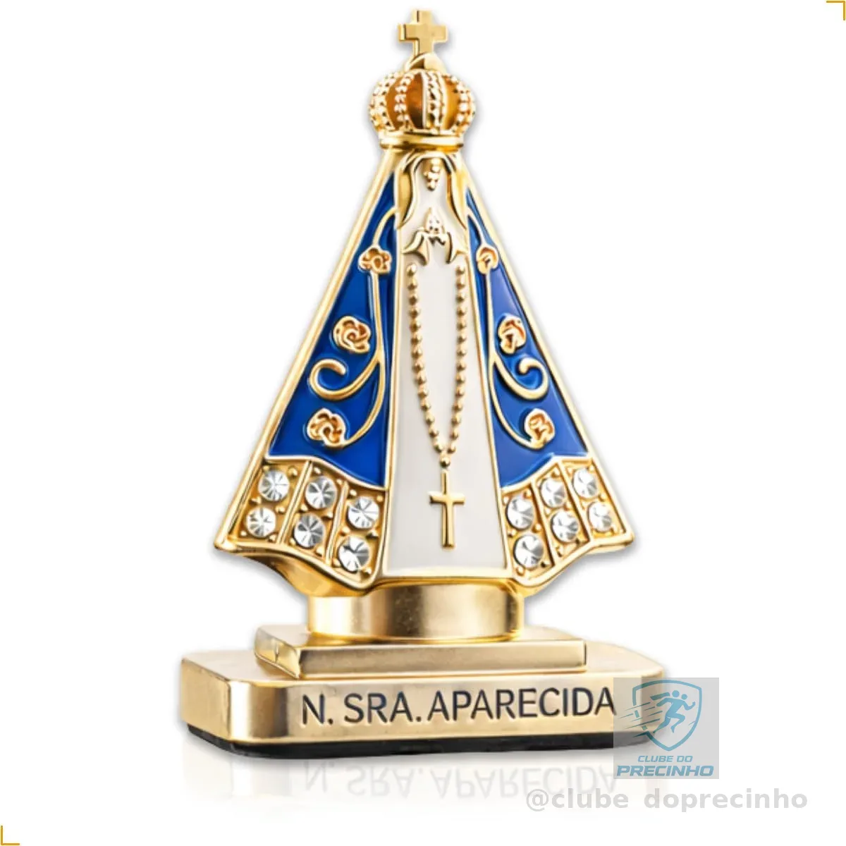 Imagem Nossa Senhora Aparecida para Carro 5cm em AÇO INOX