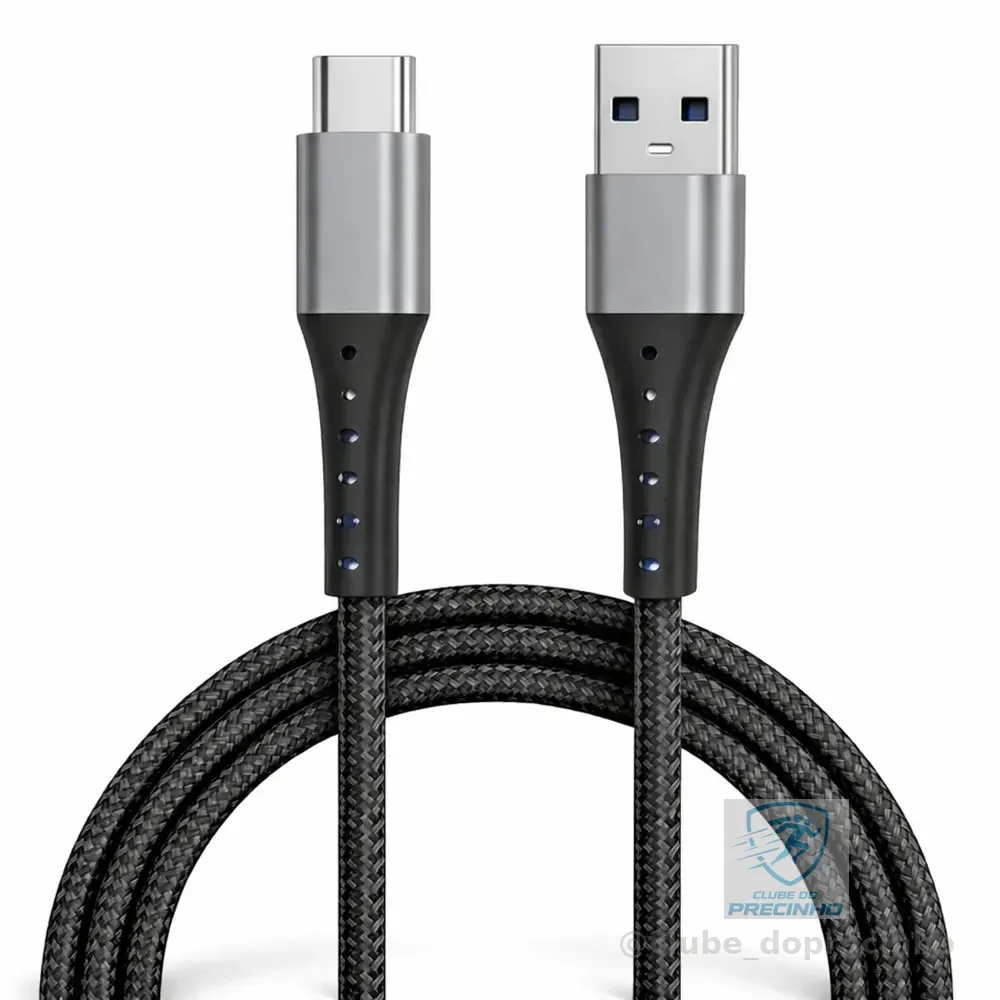 Cabo Usb Tipo-C 2 Metros Carregador Turbo Compatível Com Motorola Moto G Samsung Galaxy Xiaomi Redmi iPhone 15 16 17 Pro Max Carplay Ps5 Super Rápido