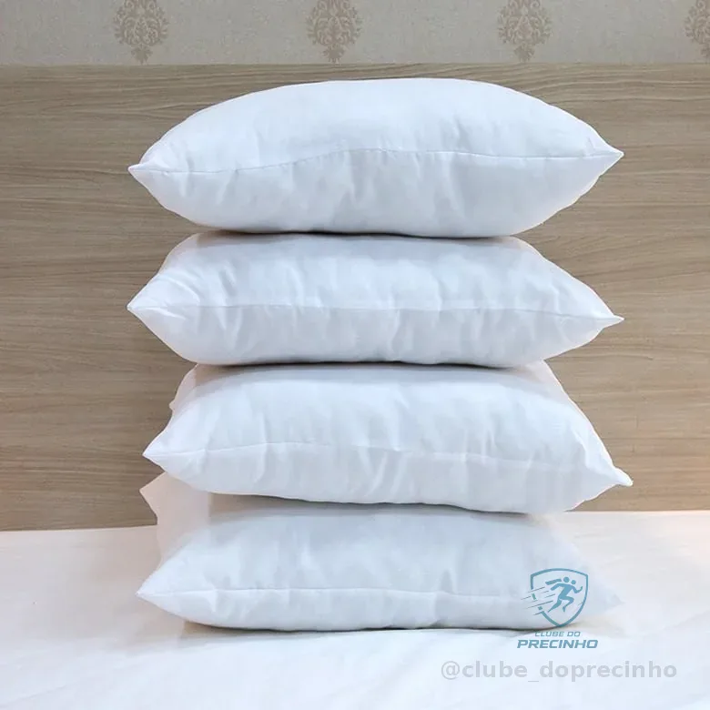 4 Travesseiros Antialérgico Impermeável 50x70 Super Macio Branco