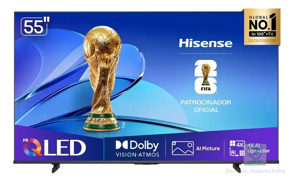 Smart TV Hisense HI-QLED 4K 55" Polegadas com Dolby Vision, Dolby Gaming e Alexa - 55Q6QV